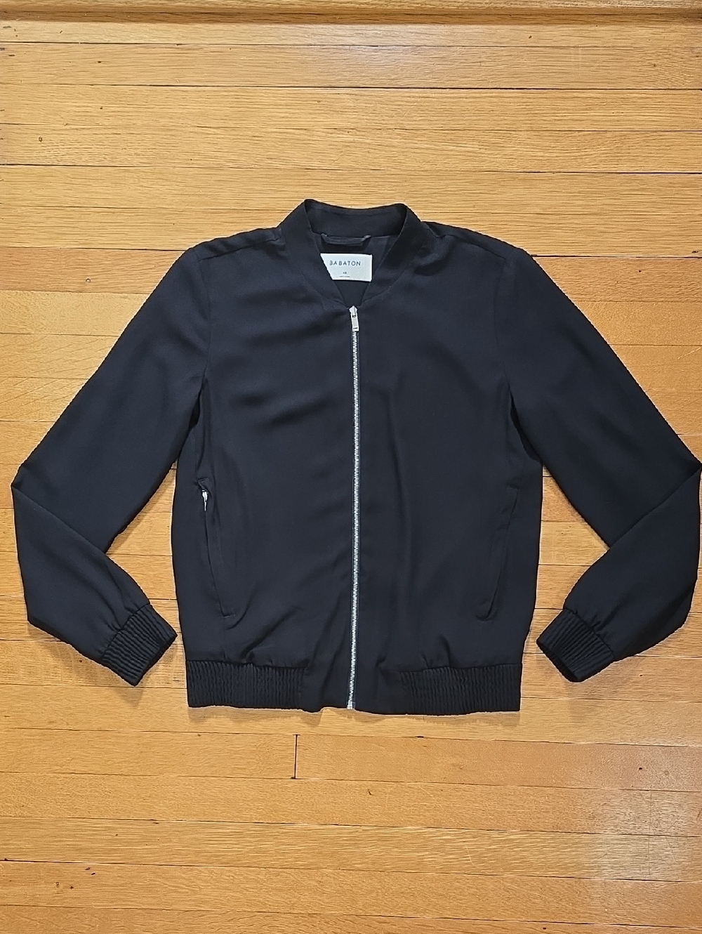 Babaton, Matte Crepe Minimalist Bomber Jacket, Black, EUC, Women's XS